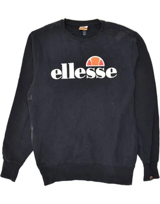 ELLESSE Mens Graphic Sweatshirt Jumper Medium Navy Blue Cotton BP32 - Image 1 of 4