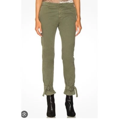 Nili Lotan Bradley Buckle Pants In Army Green Size 6 - Image 1 of 4