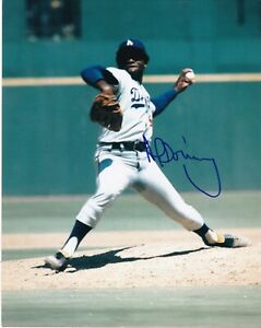 AL DOWNING   LOS ANGELES  DODGERS   ACTION SIGNED 8x10