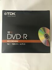 TDK Dvd-R Vergine 4,7GB 16x 120min. Dvd-R 10 Pezzo Pro Confezione