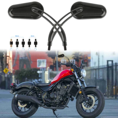 Espejos retrovisores moto 8mm/10mm para Honda Rebel 250 300 450 500 CMX250C CMX300 Foto 1 de 4