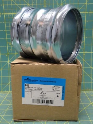 Cooper Crouse-Hinds 669 4" Compression Type Coupling for Thinwall Conduit - Image 1 of 4