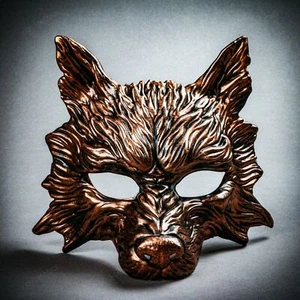 Máscara de cobre para disfraces de animales lobo salvaje negro Halloween cara completa fiesta - Imagen 1 de 6