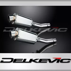 Honda CB500T 1975-1976 Slip On 9" Oval Stainless Exhaust Muffler Kit - Picture 1 of 5