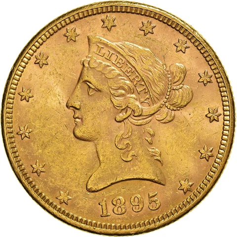 [#973174] Coin, United States, Coronet Head, $10, Eagle, 1895, U.S. Mint, Philad Cover
