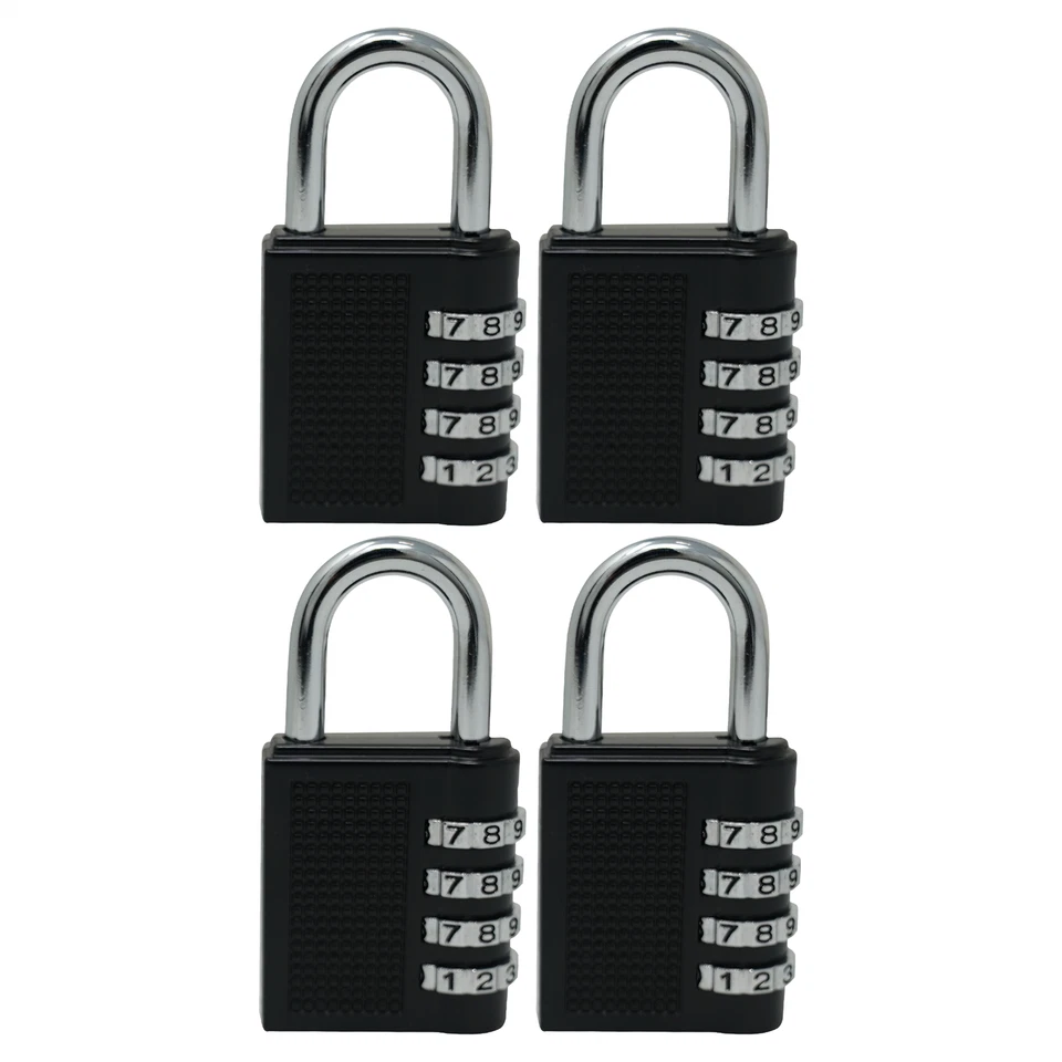 Combination Lock Padlock 4 DIGIT Weatherproof for Locker Gym Bag 4pcs