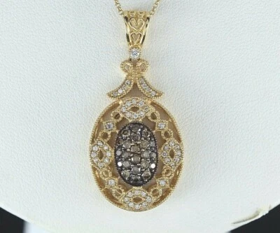 Collar Colgante BH EFFY Espresso Oro Amarillo 14K Coñac Diamante Blanco Foto 1 de 4