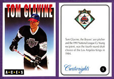 Tom Glavine Atlanta Braves/L.A. Kings 1992 Cartwrights Magazine ACES Art Card #5