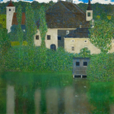 Arte de pared en lienzo reproducción pintura al óleo pintada a mano paisaje Gustav Klimt Foto 1 de 4