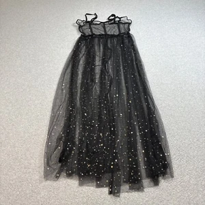 Witchy Sheer Dress Women M Black Star Moon Mesh Fairy Grunge Whimsy Goth Pinup - Picture 1 of 6
