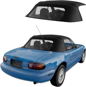 Mazda Miata 1990-2005 Convertible Soft Top with Plastic Window, Vinyl, Black - Picture 1 of 5