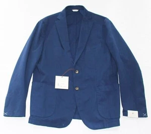 New $695 JERRY KEY Blazer Men's 44 EU 54 Blue Cotton GIACCA Jacket UNSTRUCTURED - Picture 1 of 9