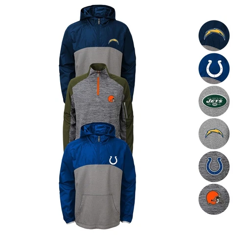 NFL Licensed 1/4 Zip Pullover Long Sleeve Jacket Collection Youth (S-XL) Cover