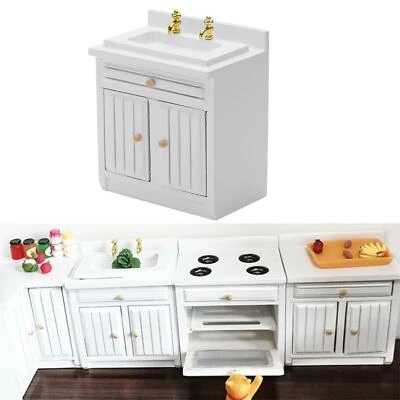 1:12 Dolls House Mobili In Miniatura Cucina Lavandino Modello Di Armadietto - Immagine 1 di 4