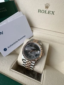 Rolex Datejust 126231 Steel Rose Gold 36mm Wimbledon Dial Watch 2022 UNPOLISHED - Picture 1 of 21
