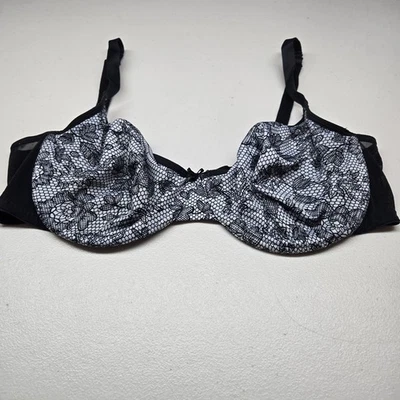Sujetador Cacique para mujer 40DD negro floral sin forro estampado de encaje con aros Foto 1 de 4