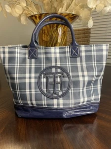 New With Tag Tommy Hilfiger Plaid Bag Satchel Fabric Purse Super Cute! Rare Y2K - Picture 1 of 10