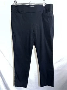 LIZ CLAIBORNE Lisa Ladies Sz 12PS Stretch Pull On Straight Fit Dress Pants Black - Picture 1 of 10