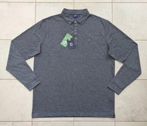 Footjoy Men's XL Long Sleeve Golf Polo Drirelease Heather Stripe Horse Shoes NEW - Picture 1 of 9