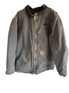 Herren Carhart Relaxed Fit Washed Duck Sherpa gefütterte Utility Jacke großer Kragen - Bild 1 von 9