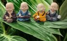 Artisans Musical Budha Decorative  Showpiece Pack Of 4 Monks