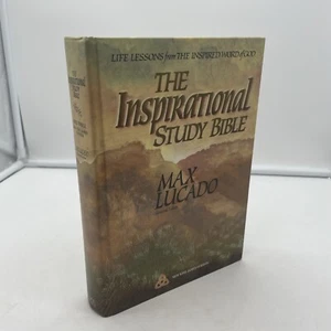 The Inspirational Study Bible Max Lucado NKJV 1995 Vintage Hard Cover Gift God - Picture 1 of 13