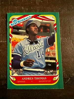 1987 Fleer Star Stickers Baseball Card #117 Andres Thomas (E9) - Image 1 of 2