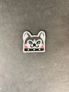 Cute Gray White Dog Puppy Animal Badge Embroidered DIY Collectible Multicolor - Picture 1 of 3