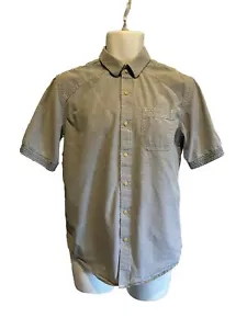American Rag Men's Small S Blue Short Sleeve Button Up Shirt 100% Cotton Striped - Picture 1 of 4