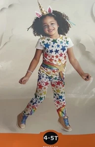 Star Unicorn Halloween Hyde and EEK Toddler Girls Jumpsuit Rainbow Costume 4-5T - Picture 1 of 5