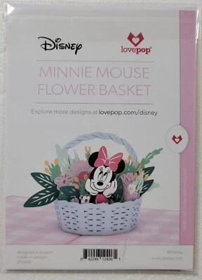Disney Lovepop Minnie Mouse Flower Basket Pop Up Card - Image 1 of 2