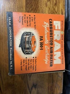 NOS FRAM FA 100-1 Carburetor Air Filter w/cartridge 1946-48 Chrysler Prod. 6 & 8 - Image 1 of 4