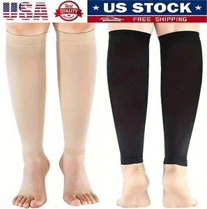 2× Calf Sleeves Leg Support Compression Socks Running Shin Splint Varicose Vein - Picture 1 of 16