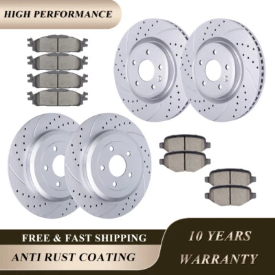Front Rear Rotors + Ceramic Brake Pads for Ford Flex Explorer Taurus Lincoln MKT - Image 1 of 4