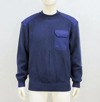 Russian Pilot Blue Wool Blend Sweater Knitted Thick Warm Pullover Top - Image 1 of 4