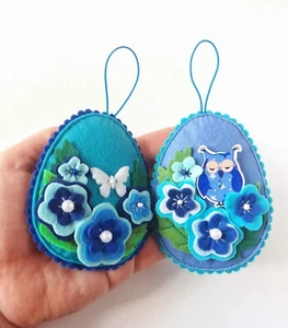 Filz Girlande Osterei Deko Set 2 Eier - Bild 1 von 8