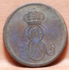Germany - Hannover, 1850-B Pfennig, Km201.1, Fine, Marked, Scratches, Nr, 4-23