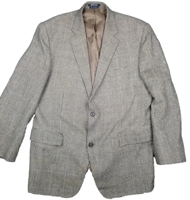 American Living мужской Blazer Sport пальто повседневный куртка 44R серый клетку шелковая шерсть ** - Изображение 1 из 4