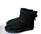New Ugg Classic Mini Bailey Bow Twinkle Black Shearling Boot Size 11