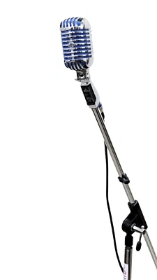 Retro Classic Dynamic Metal Mesh Microphone with Adjustable Stand Vintage Style. - Image 1 of 4