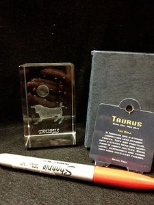 New-Taurus Glass Paperweight-ship free - Picture 1 of 2