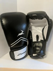 TRIDEER Pro Grade Boxing Gloves Kick Bag Gel Spar Muay Thai MMA NEW Black - Picture 1 of 7