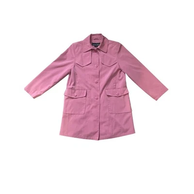 Gabardina Regent Park rosa para mujer pequeña cuello botón chaqueta delantera nueva sin etiquetas Foto 1 de 4