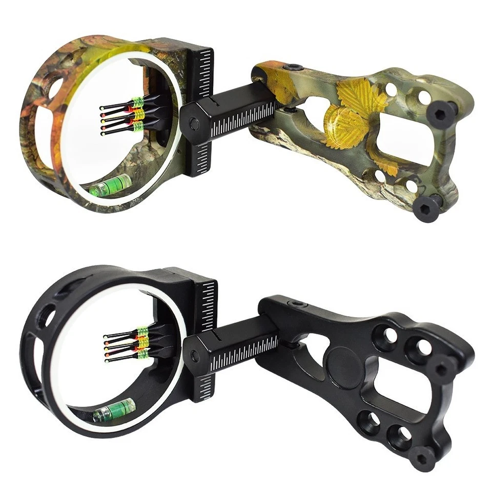 POLAR BEAR HOME 5-Pin .029 Fiber Optics Archery Bow Sight Compound Recurve Bow Target LH RH Camo