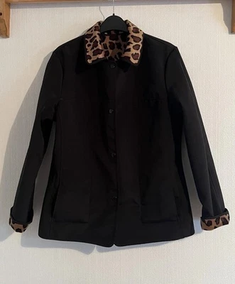 Liz Claiborne Reversible Black / Leopard Effect Jacket Size M / UK12-14 - Image 1 of 4