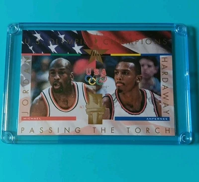 1996 Upper Deck Passing The Torch Michael Jordan Anfernee Hardaway #1212/5000 - Image 1 of 2