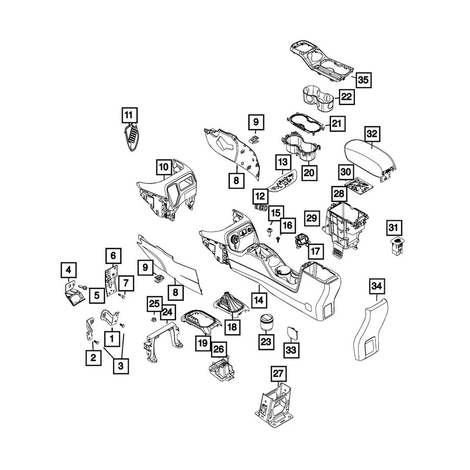 68247377AA Soporte de consola Mopar para Jeep Renegade Fiat 500X 2016-2018 Foto 1 de 1