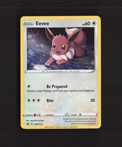 Eevee SWSH127 Sword & Shield Black Star Promo Holo GALAXY SWIRL Pokemon Card LP - Picture 1 of 10
