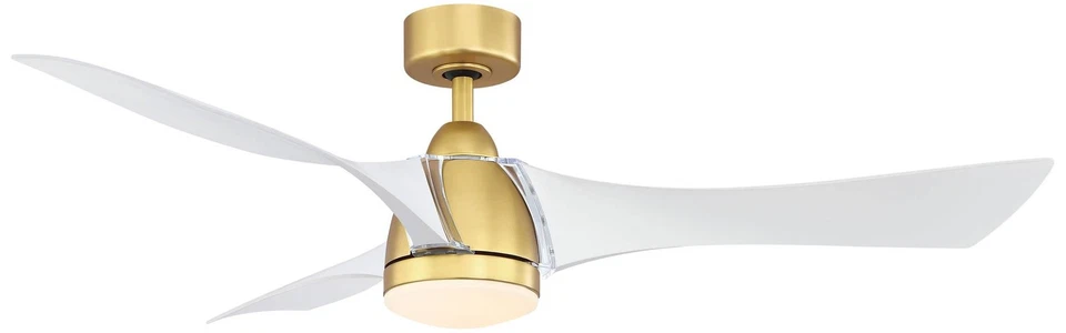 56" Fanimation Klear Brass and White Outdoor CCT LED Smart Ceiling Fan - Image 1 of 1