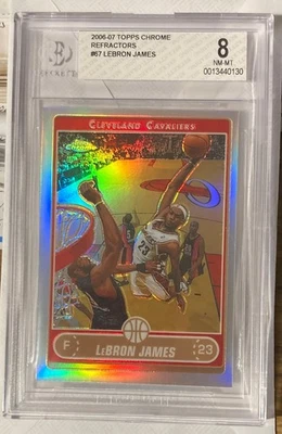 2006/07 TOPPS CHROME BASKETBALL #67 CAVS LEBRON JAMES REFRACTOR BGS 8 SWEET CARD - Image 1 of 2